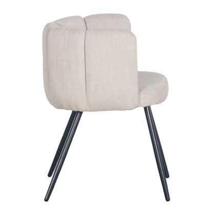 High five stoel beige - Design Fluweel & Bouclé (Set van 2) |woon-meubel.nl
