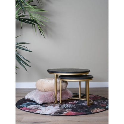Bart coffee table - Set of 2 - Black top - Gold