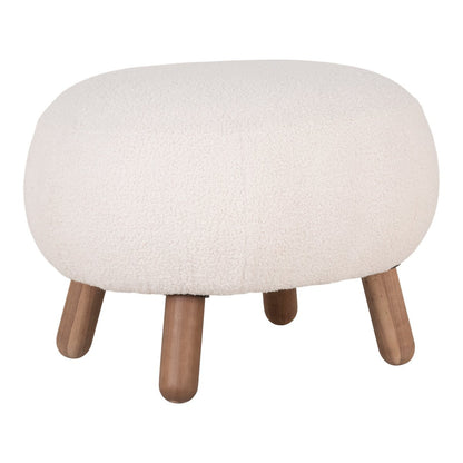 ✨ Faux Leather Footrest in White with Walnut-Look Legs | House Nordic