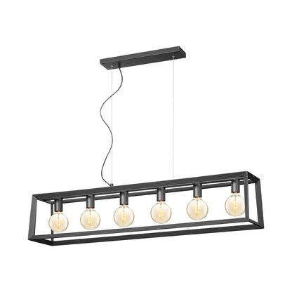 Hanging lamp Dito 6 lights - Black - 140x18x124cm