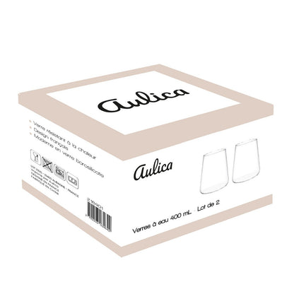 Aulica Waterglazen Set van 2 – 400ml Luxe Drinkglazen