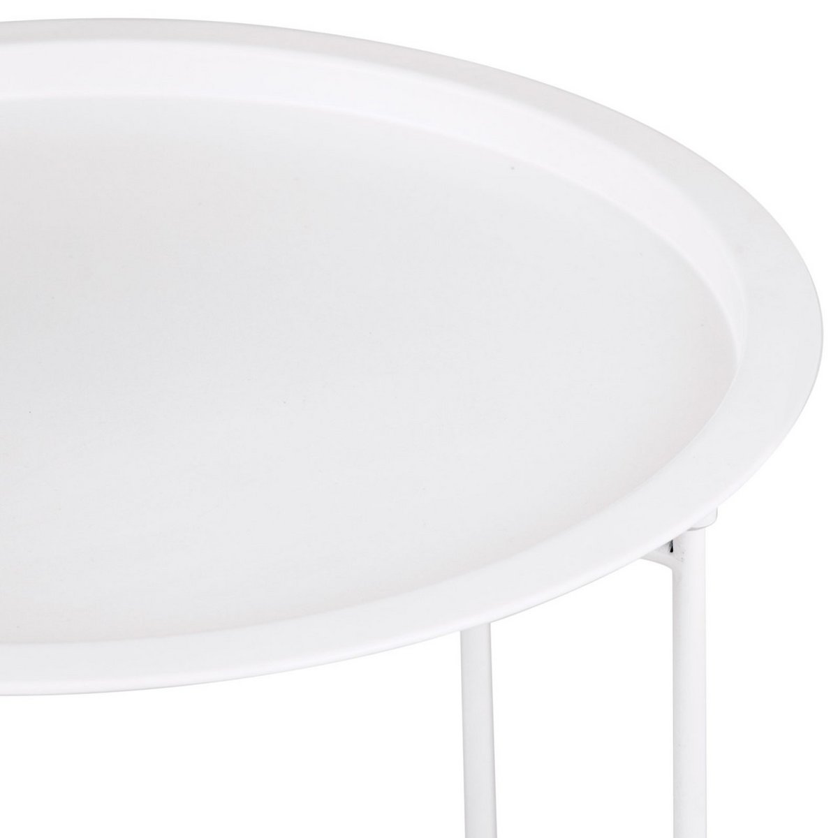Inklapbare ronde bijzettafel met opbergruimte – Ø 47 cm | Voor binnen en buiten