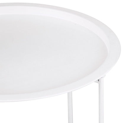 Inklapbare ronde bijzettafel met opbergruimte – Ø 47 cm | Voor binnen en buiten