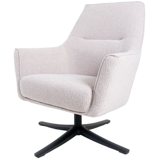 Fauteuil Ties – Bouclé – Naturel Moderne Draaifauteuil |woon-meubel.nl