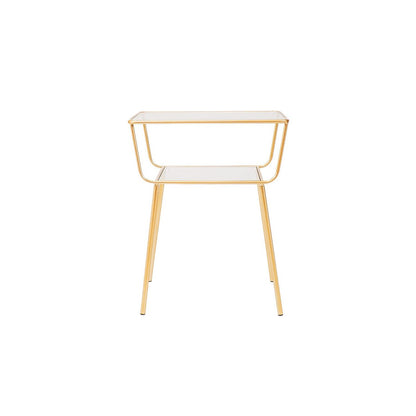 Side table / Bedside table - Metal &amp; Glass - Gold -50x35x60cm
