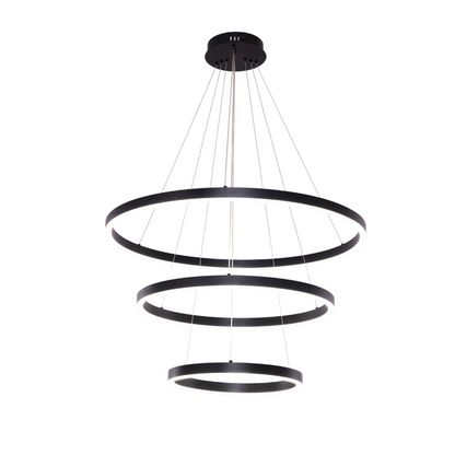Neo Black 3-Ring Hanglamp – Dimbare LED Zwart |woon-meubel.nl