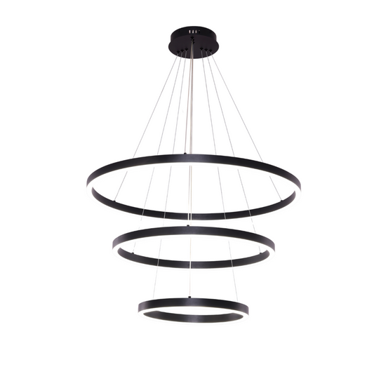 Neo Black 3-Ring Hanglamp – Dimbare LED Zwart |woon-meubel.nl