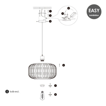 Boheemse Hanglamp Bamboe Lampenkap 40 x 126 cm |woon-meubel.nl