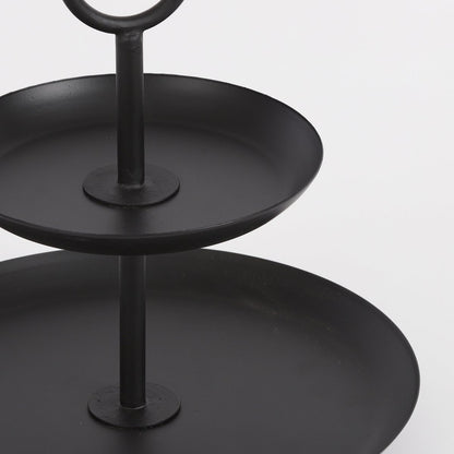Rama Etagere 2 Layers - H36 x Ø28 cm - Metal - Black
