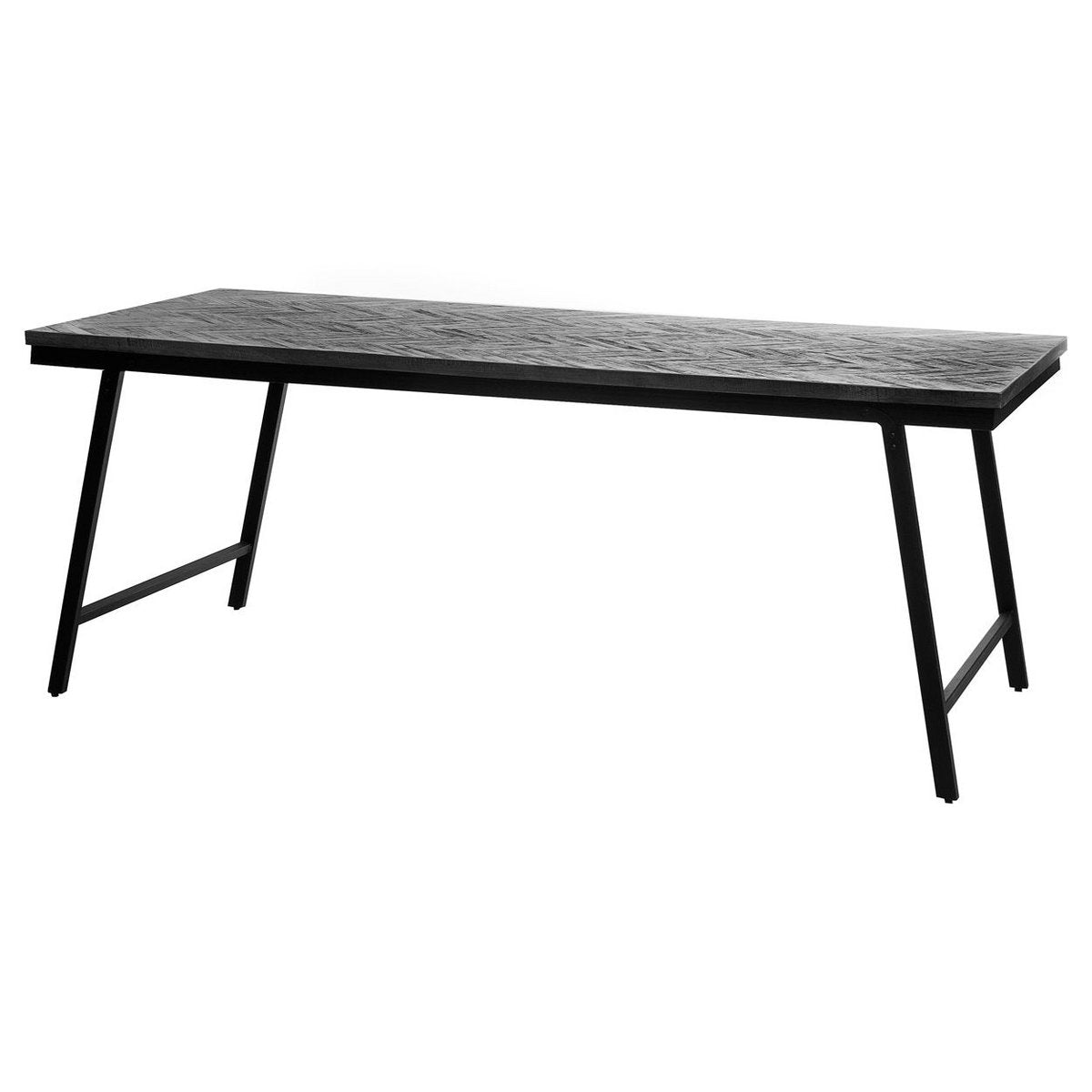 Visgraat eettafel - Zwart - 200 cm | woon-meubel.nl