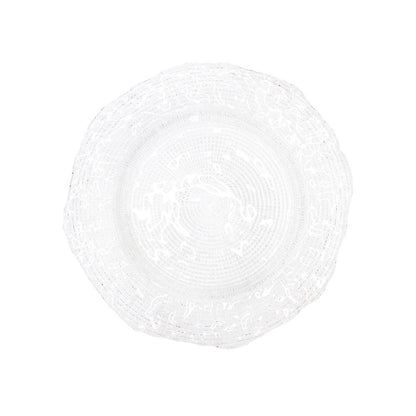 Set van 4 Transparante Glazen Platte Borden – Ø27 cm