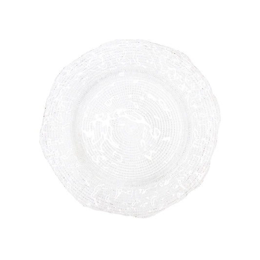 Set van 4 Transparante Glazen Platte Borden – Ø27 cm