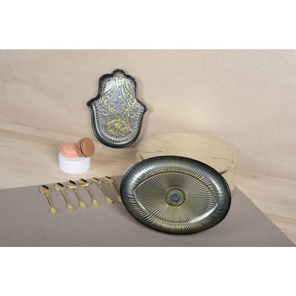 Aulica Oval Eye Bowl – Silver – Glass Presentation Bowl