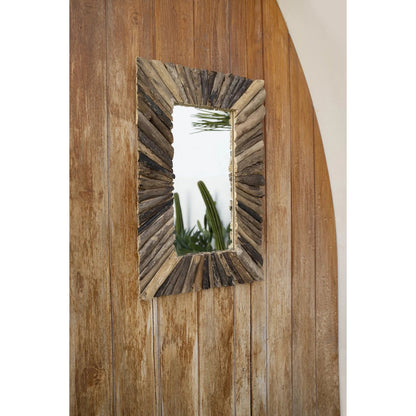De Driftwood Framed Spiegel handgemaakte - Naturel - M |woon-meubel.nl 