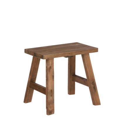 Bold Houten Krukje - Gerecycled Hout - Bruin |woon-meubel.nl