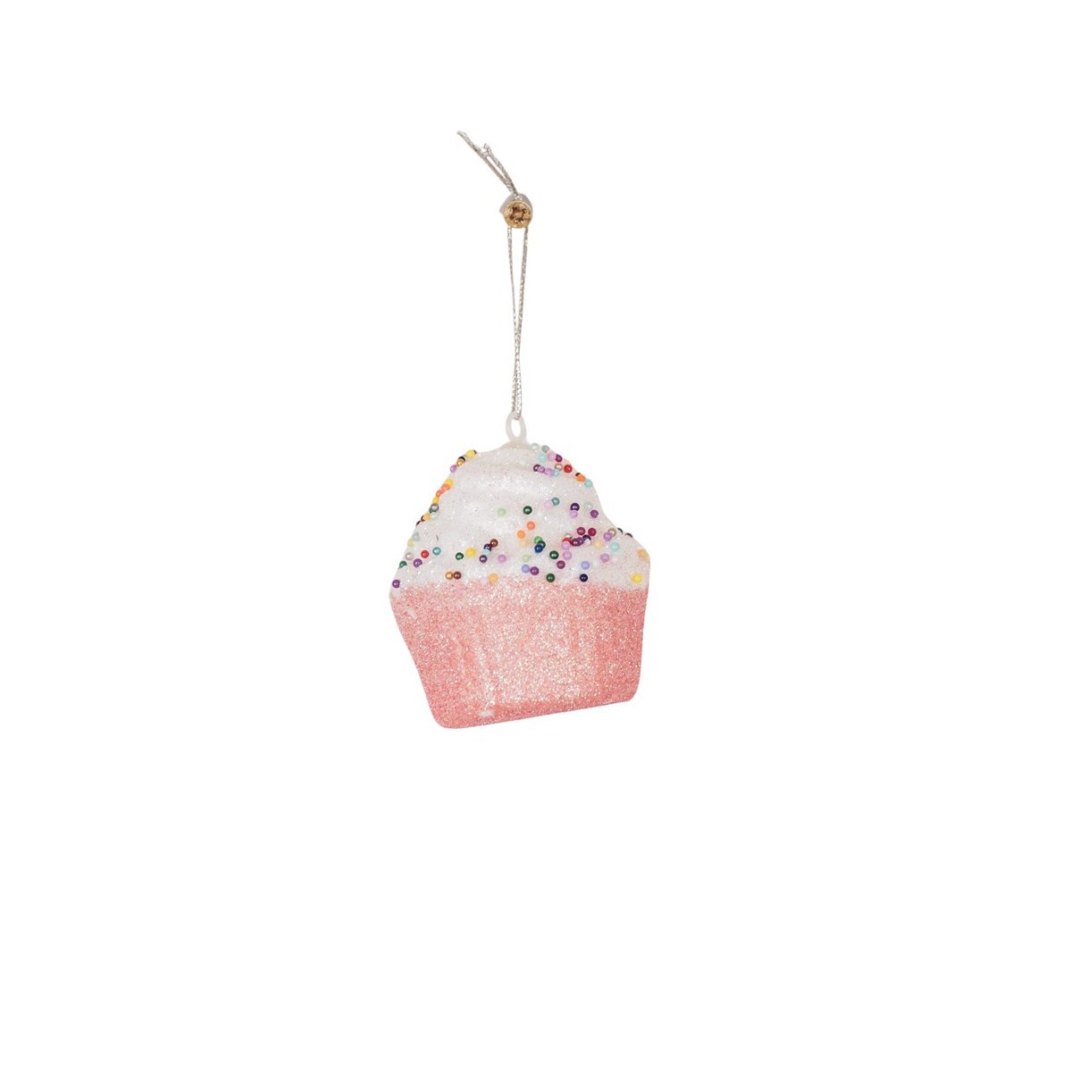 Kersthangers- 3 Cupcakes-Schuim-Roze/Disco Dip- S3- 6cm