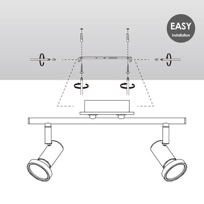 LED Surface-mounted spotlight Stone 2 - dimmable - brushed steel