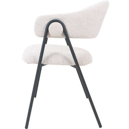Eetkamerstoel Lio Ivory bouclé |woon-meubel.nl