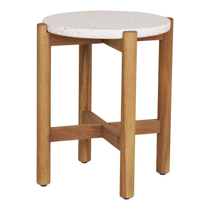 Terracina Bijzettafel – Natuurlijke Elegantie met Terrazzo Top