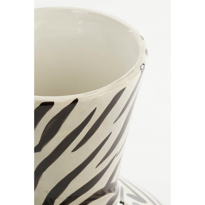 Stratt Vase - H38 x Ø21 cm - Ceramic - Black, White