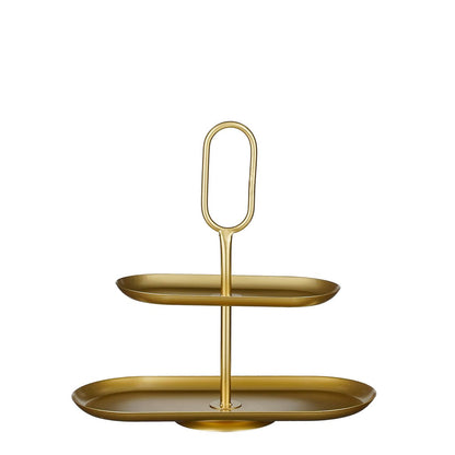 Etagère Rama 2 niveaux - L38 x l17 x H37 cm - Métal - Doré