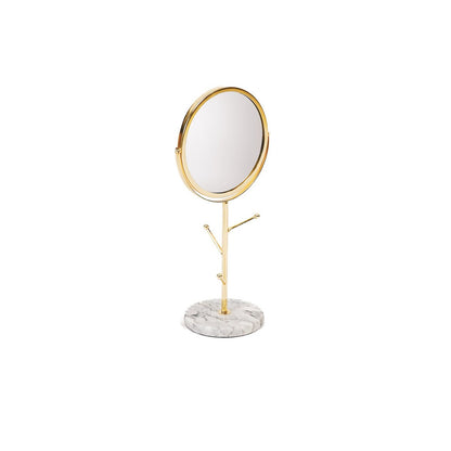 Miroir - Miroir de maquillage - Métal/Marbre - Doré -17,5x12x37cm