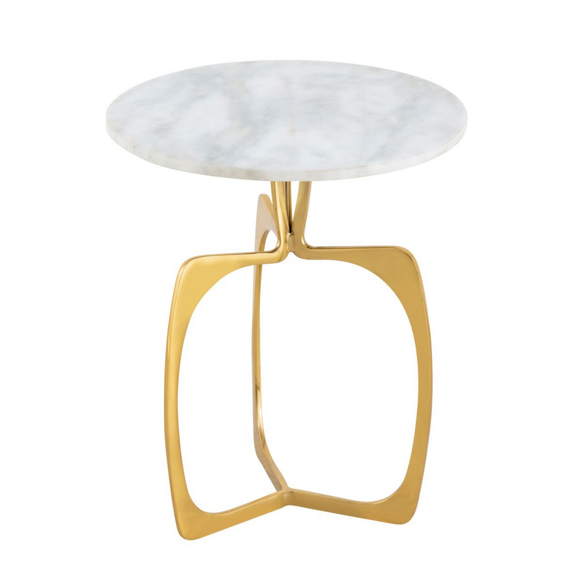 Luxe Ronde Bijzettafel van Marmer & Aluminium – Zilver/Zwart of Goud/Wit – Ø45 x H56 cm