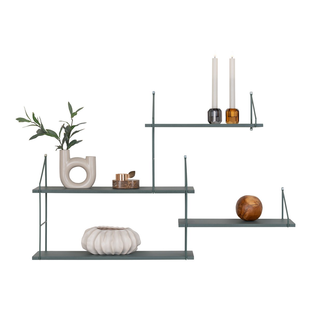Groen Wandrek met 4 Planken | House Nordic | woon-meubel.nl