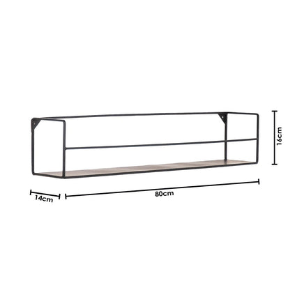 Set of 2 Wall Shelves Black – Metal | Housevitamin