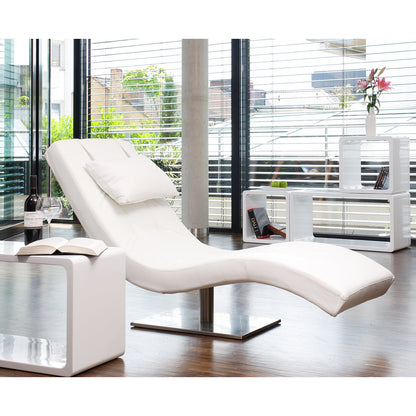 Relax ligbed wit kunstleer look |woon-meubel.nl