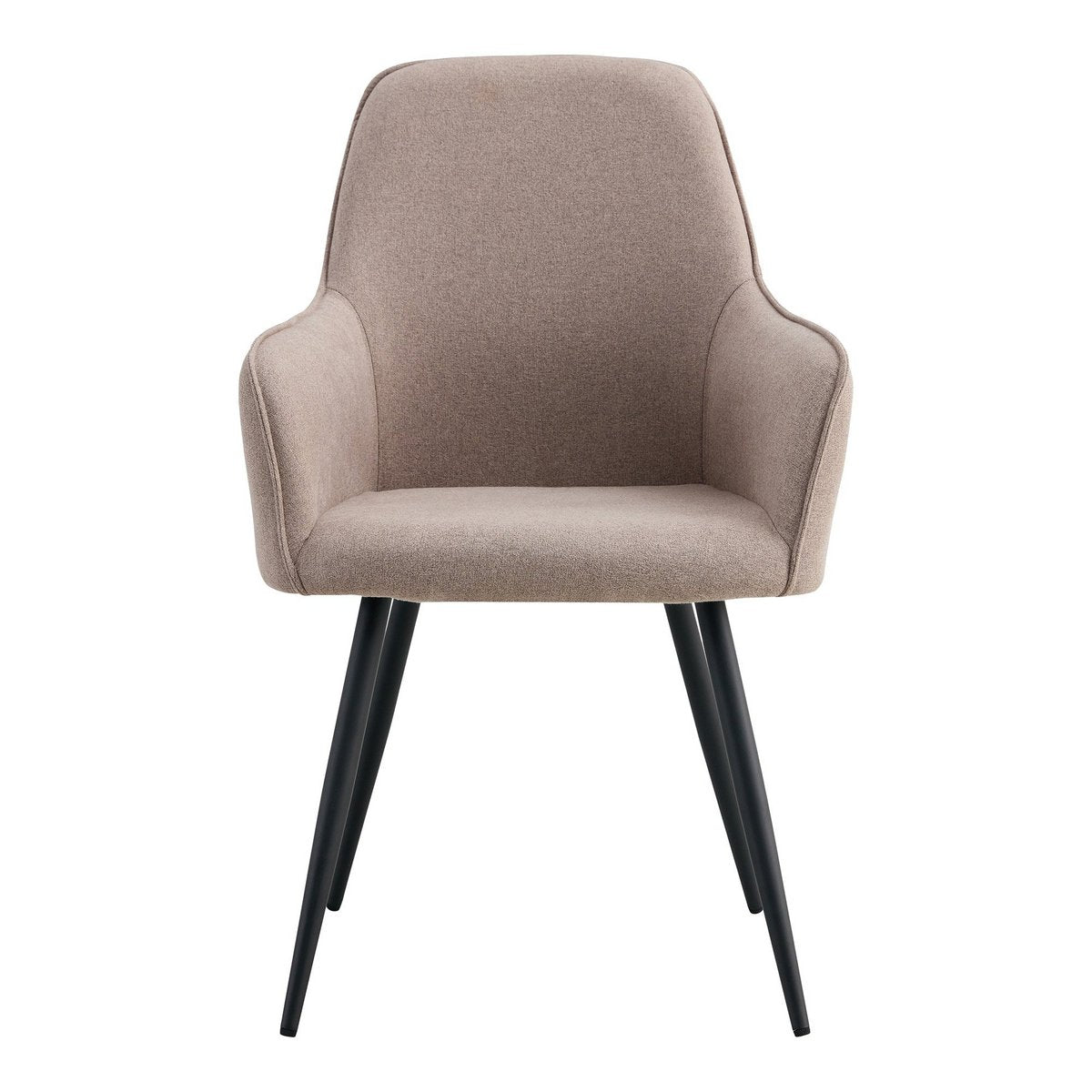 Harbo Dining Chair - Eetkamerstoel, steen met zwarte poten - Set van 2