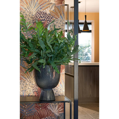 James Flower Pot on Stand - H28 x Ø22 cm - Metal - Gray
