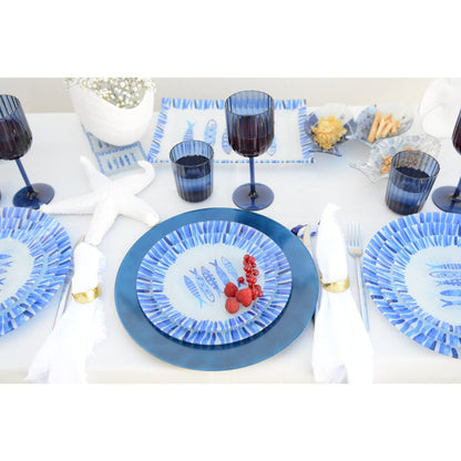 BLAUWE ONDERZETTER
