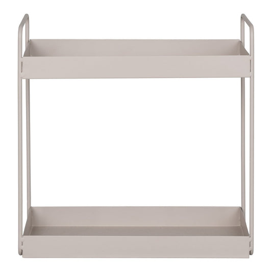 Staande Dubbele Plank in Zandkleurig Staal | 30x15x31 cm | House Nordic | woon-meubel.nl