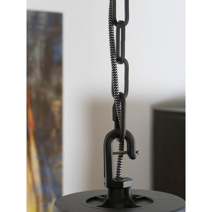 Hanglamp Castor Burned Staal Ketting en Strijkijzerkoord  |woon-meubel.nl