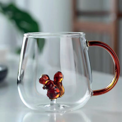 Set van 2 Theekopjes – 400ml – Glas – Transparant/Rood/Geel – Aulica