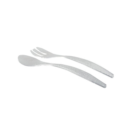 Saladebestek – Acryl Transparant met Bubbels – 30 cm