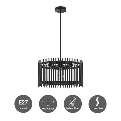 Bohemien Hanglamp Bamboe kap Ø40 x 126 cm (B X H) |woon-meubel.nl
