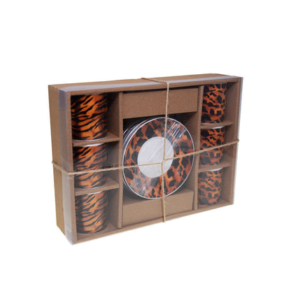 Safari Koffiekopjes (Set van 6) – Met Schotels