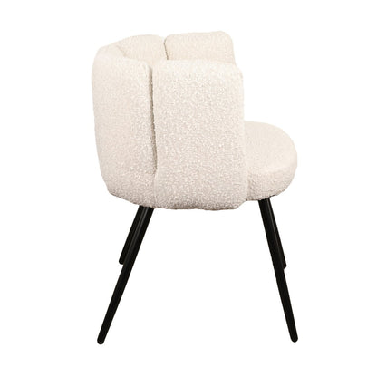 High five stoel wit parelmoer - bouclé - Set van 2 |woon-meubel.nl