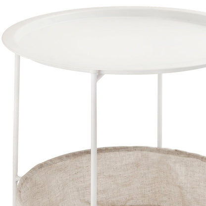 Inklapbare ronde bijzettafel met opbergruimte – Ø 47 cm | Voor binnen en buiten