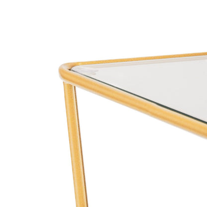 Side table / Bedside table - Metal &amp; Glass - Gold -50x35x60cm