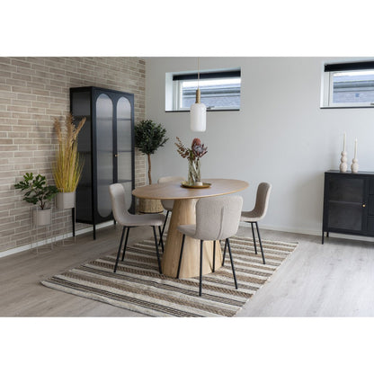 Halden Dining Chair - Dining chair in bouclé, beige with black legs, HN1233 - set of 2