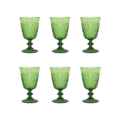 Groene Acryl Wijnglazen – Set van 6