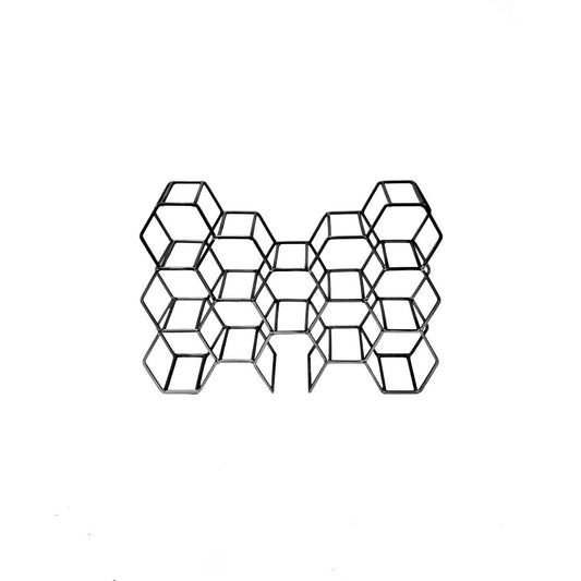 Wijnrek - Metaal - Zwart - 11 flessen - 44,5x15,5x29cm