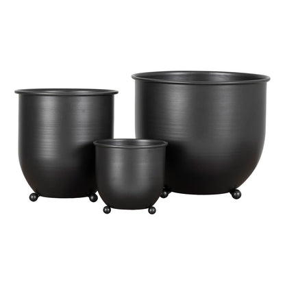 Nova Flower Pots - 3 flower pots in black metal.