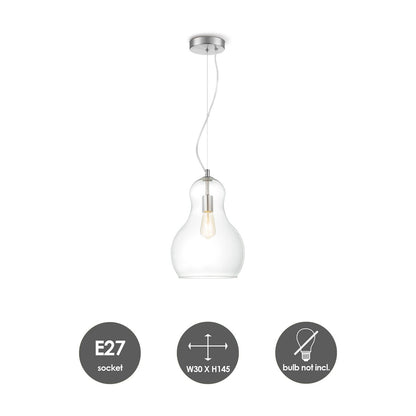 Hanging lamp Bello Big - Clear - 30x30x145cm