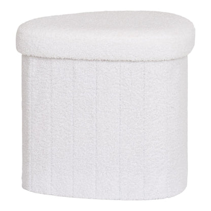 Medford Ottoman – White Teddy Fabric | Soft, Light &amp; Stylish