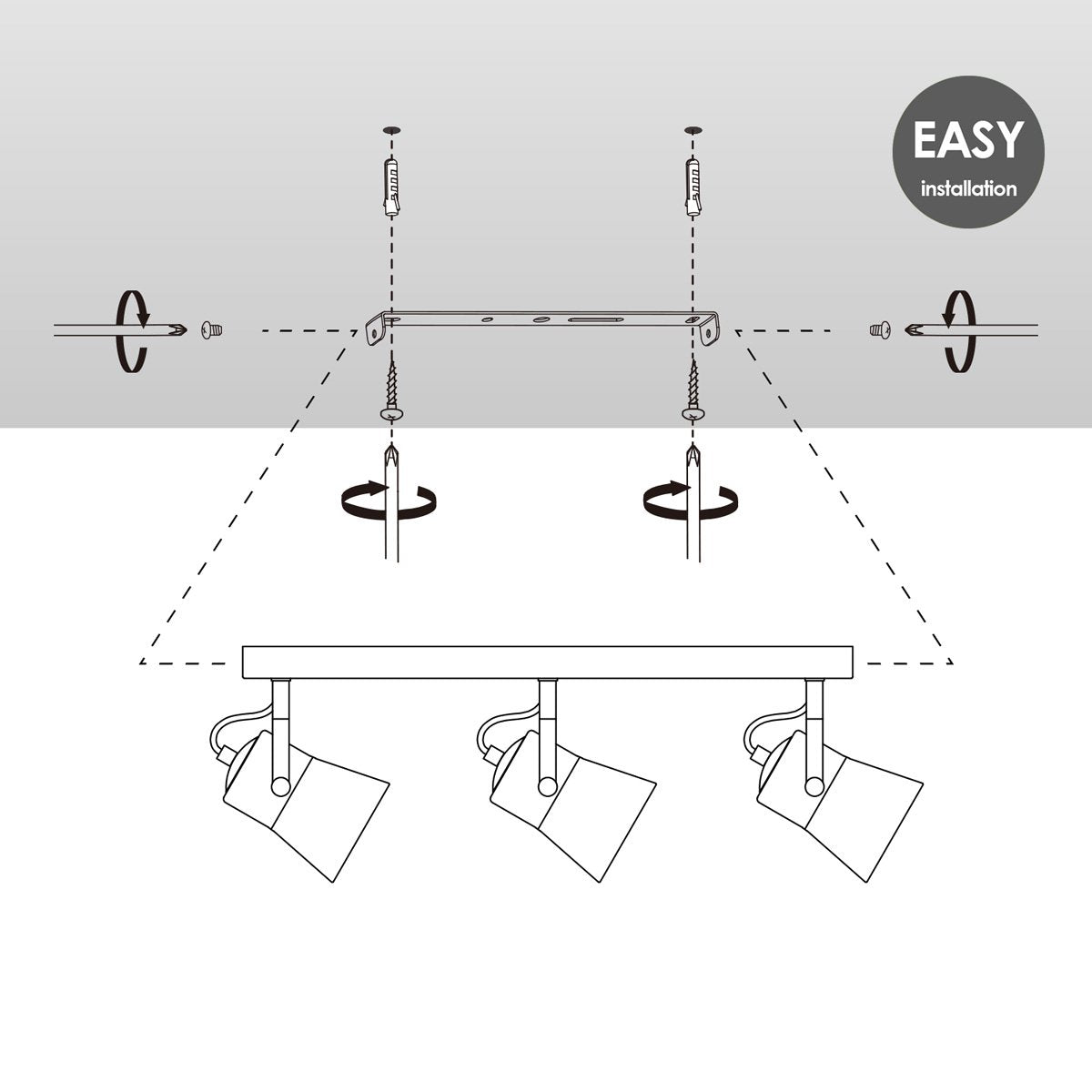 LED Opbouwspot Edge 3 - incl. dimbare LED lamp - zwart