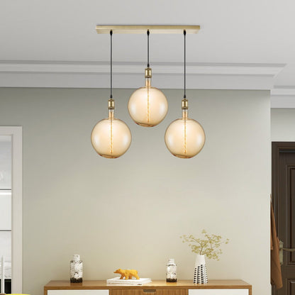 Pendant lamp vintage Globe - 3 LED -dimmable E27 amber